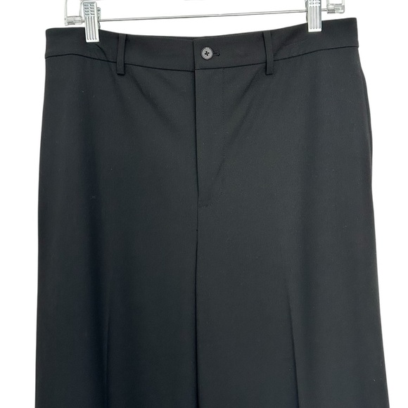 NEW LAUREN RALPH LAUREN Black Wide Leg Pants Cuffed Career Slacks Office Size 8 - Picture 4 of 11
